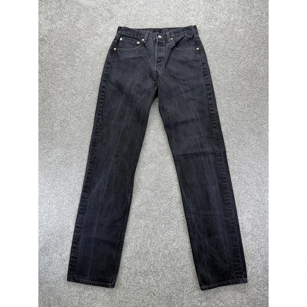 VTG Levis 501 Jeans Mens 31x36 Charcoal Wash Regular Straight Leg Button Fly USA